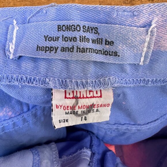 Vintage Bongo Custom High-Rise Straight Jeans With Ankle Zips Size 14 Blue & Pin - Picture 2 of 15